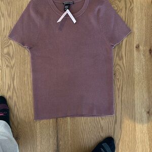 Women's Ribbed Knit Top - Mauve